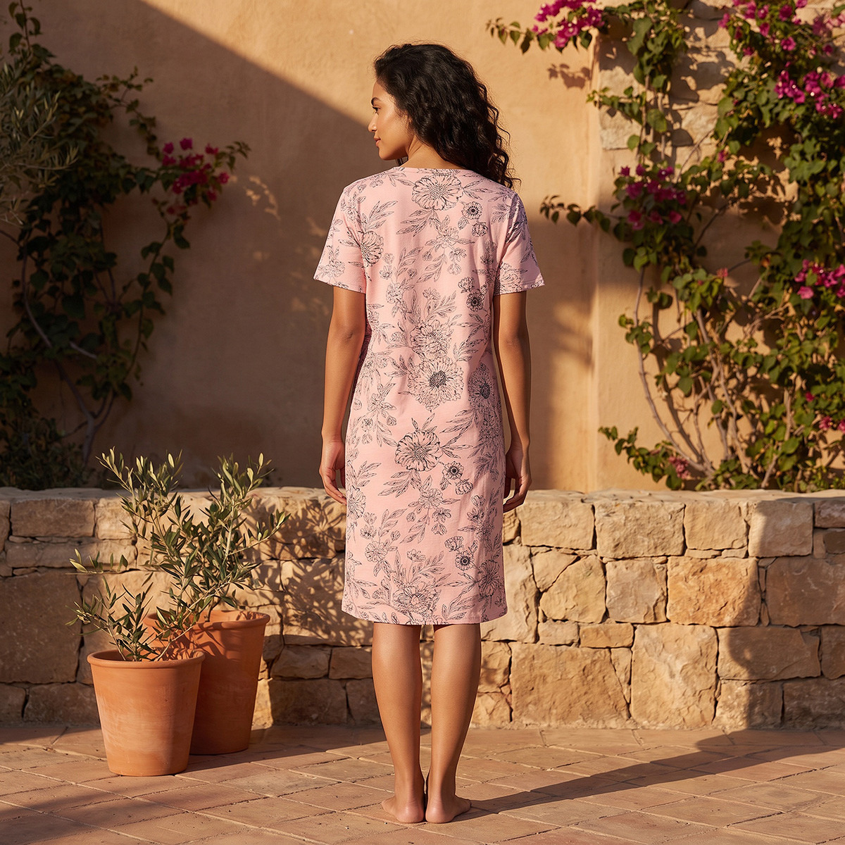 Splash Fav Floral Print Night Dress-women-clothing-nightwear-nighties-image-3