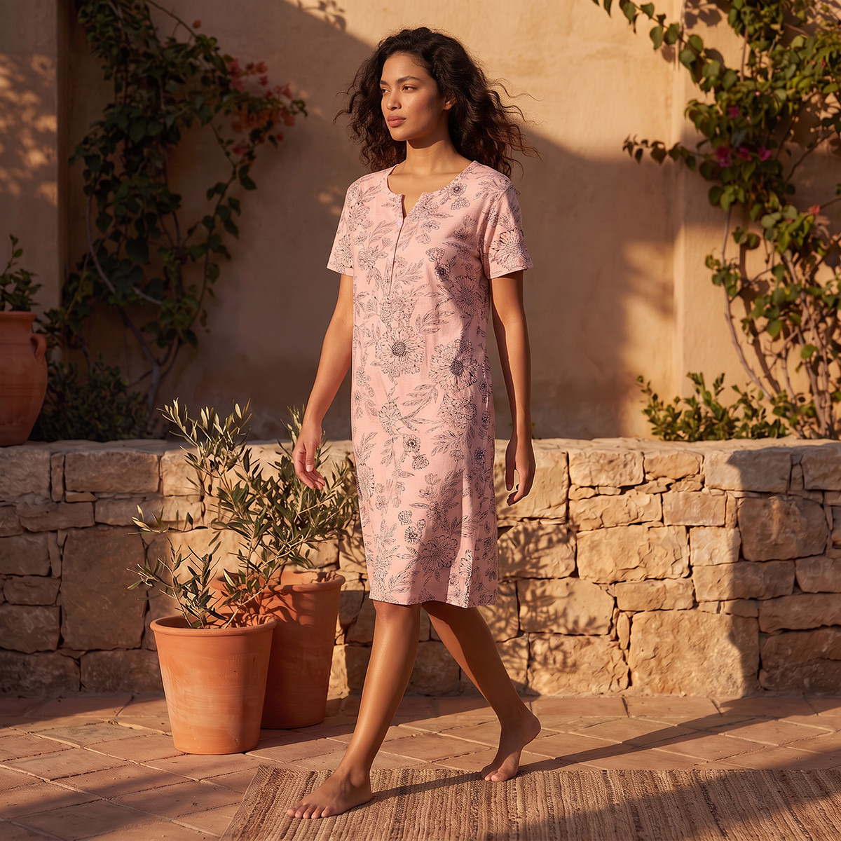 Splash Fav Floral Print Night Dress-women-clothing-nightwear-nighties-image-4