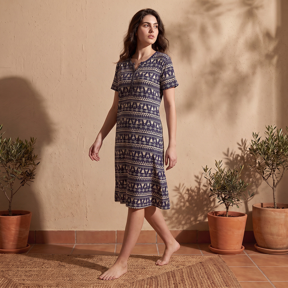 Splash Fav Printed Night Dress-women-clothing-nightwear-nighties-image-4