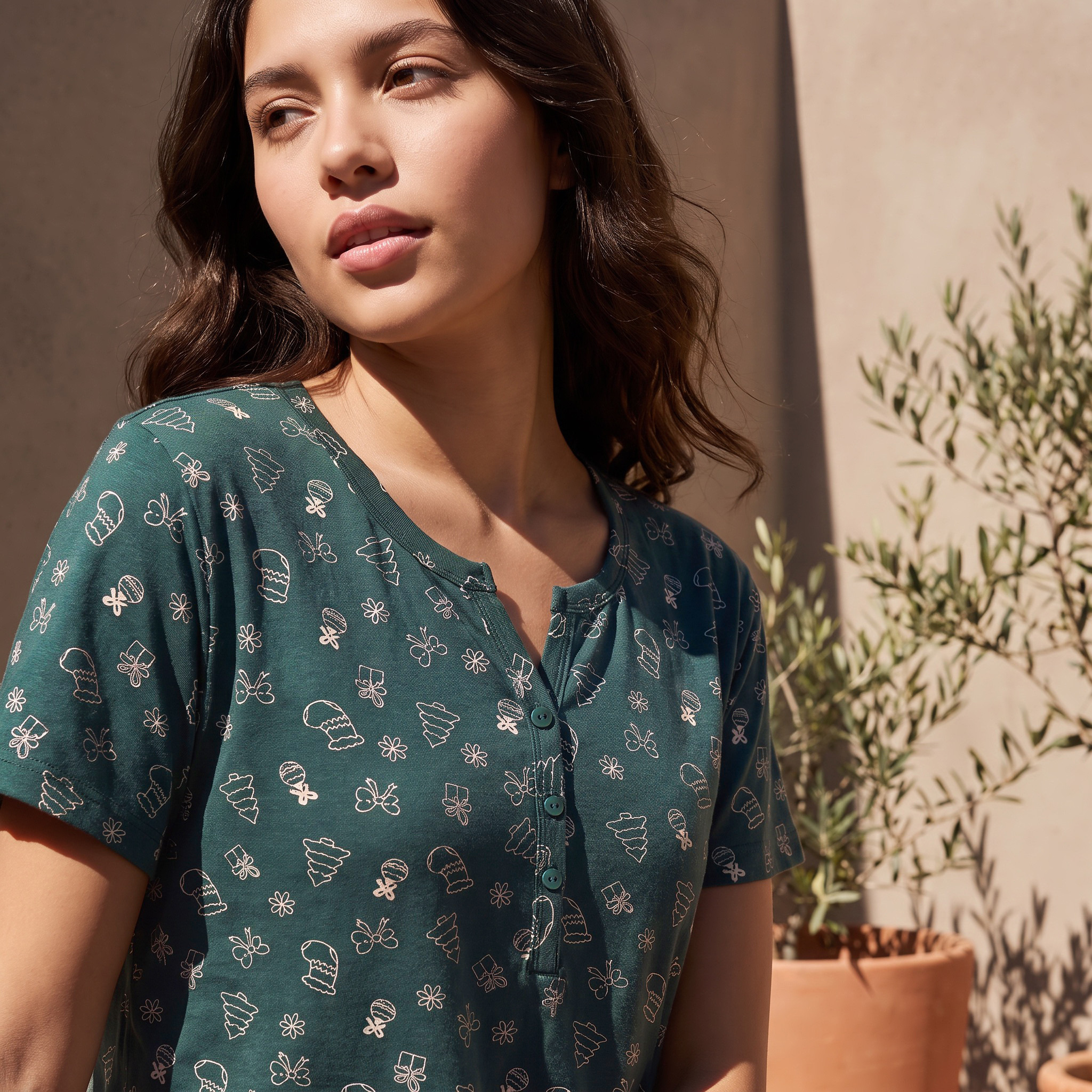 Splash Fav Frestive Print Night Dress-women-clothing-nightwear-nighties-image-5