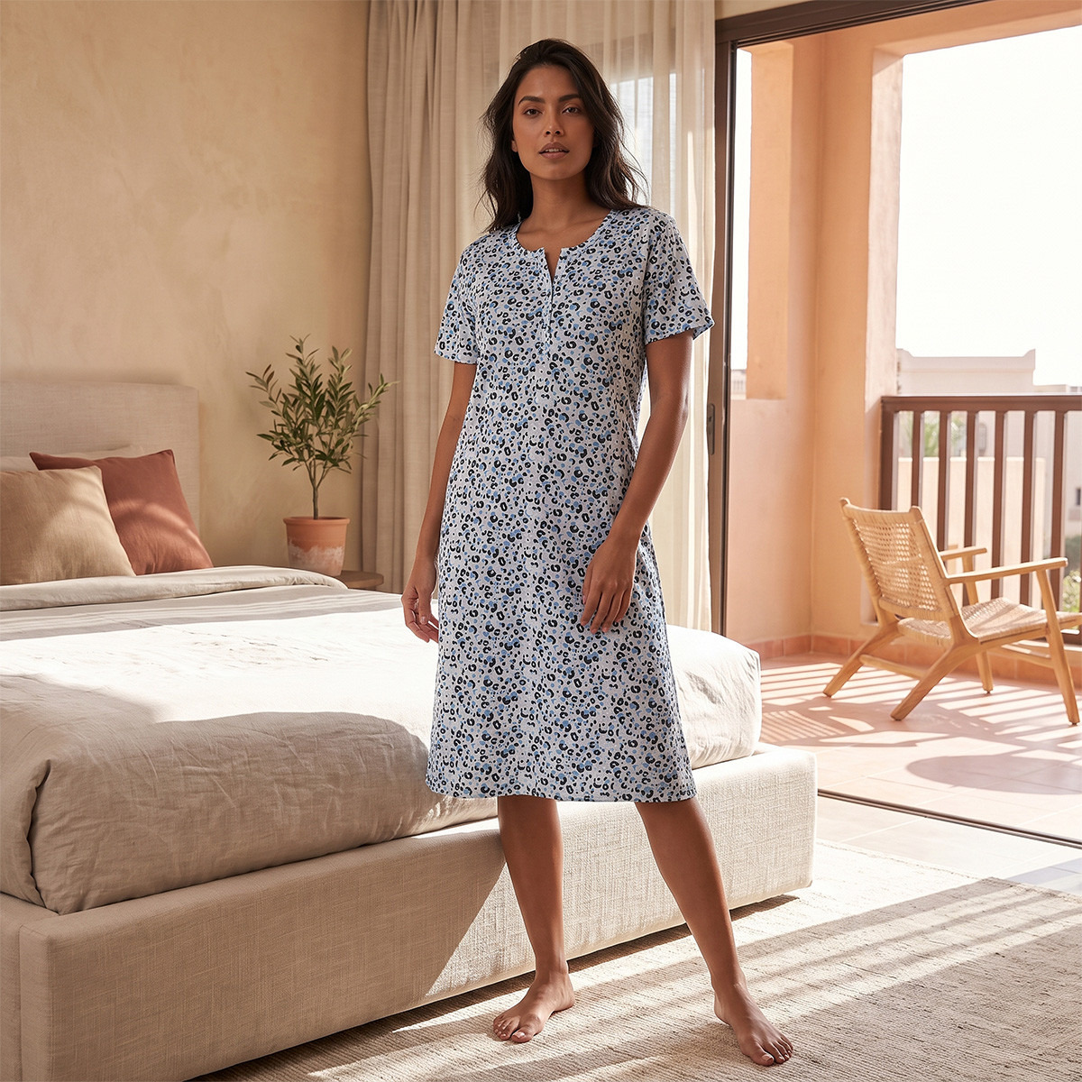 Splash Fav Animal Print Night Dress-women-clothing-nightwear-nighties-image-2
