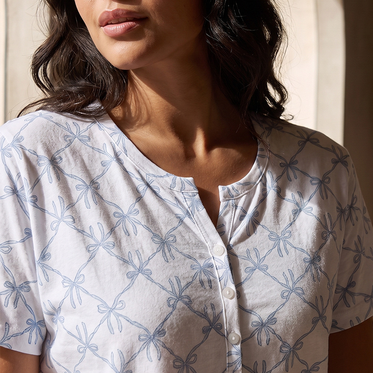 Splash Fav Bow Print Night Dress-women-clothing-nightwear-nighties-image-5