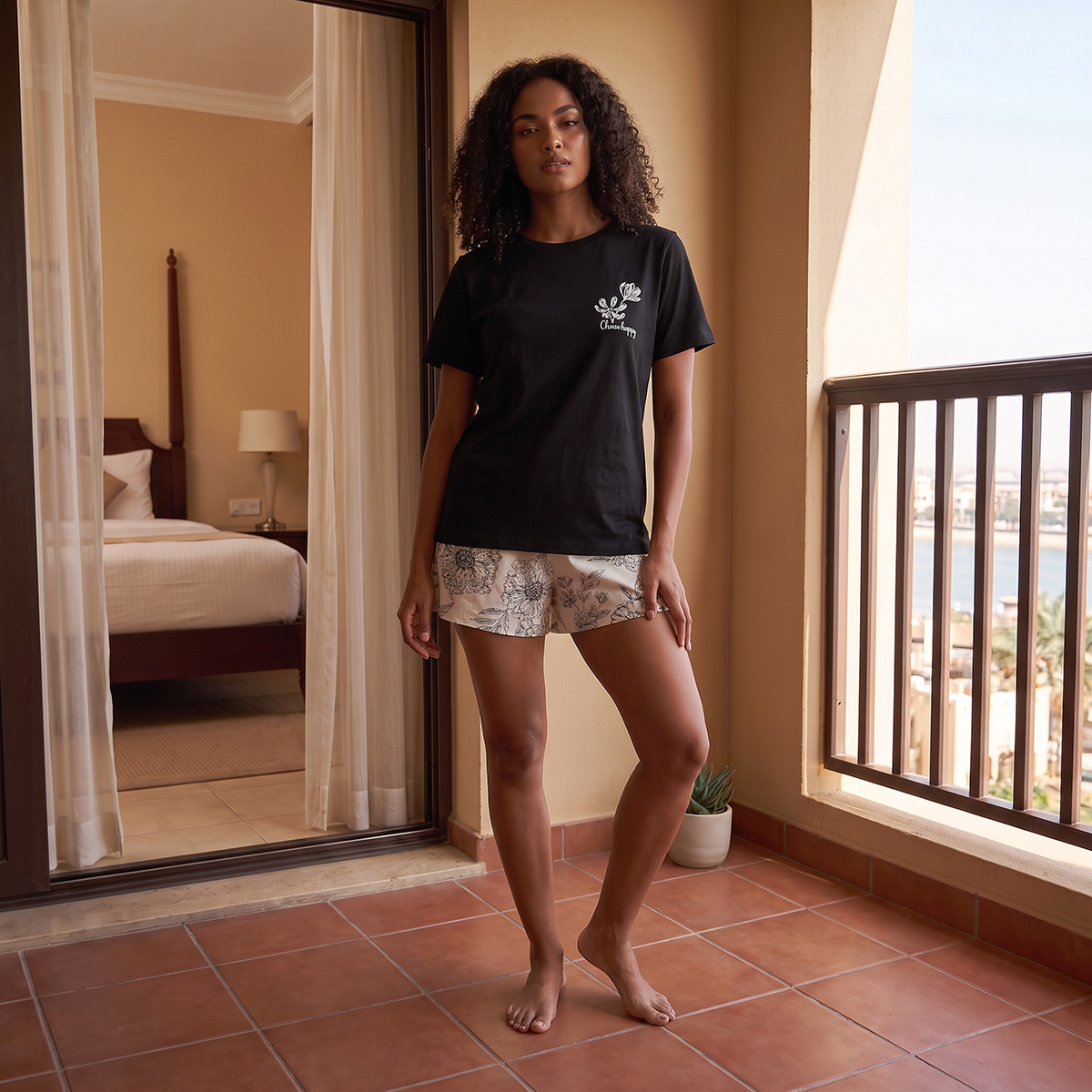 Splash Fav Pyjama Set Floral Print T-shirt & Shorts-women-clothing-nightwear-pyjamas-shortsets-image-2