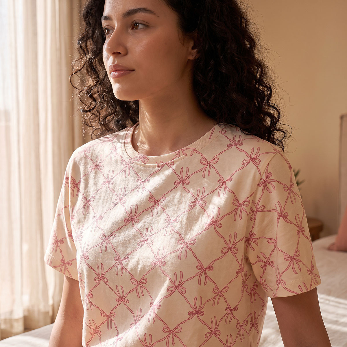 طقم بيجاما شورت وتيشيرت برقبة ضيقة من سبلاش فاف-women-clothing-nightwear-pyjamas-shortsets-image-6