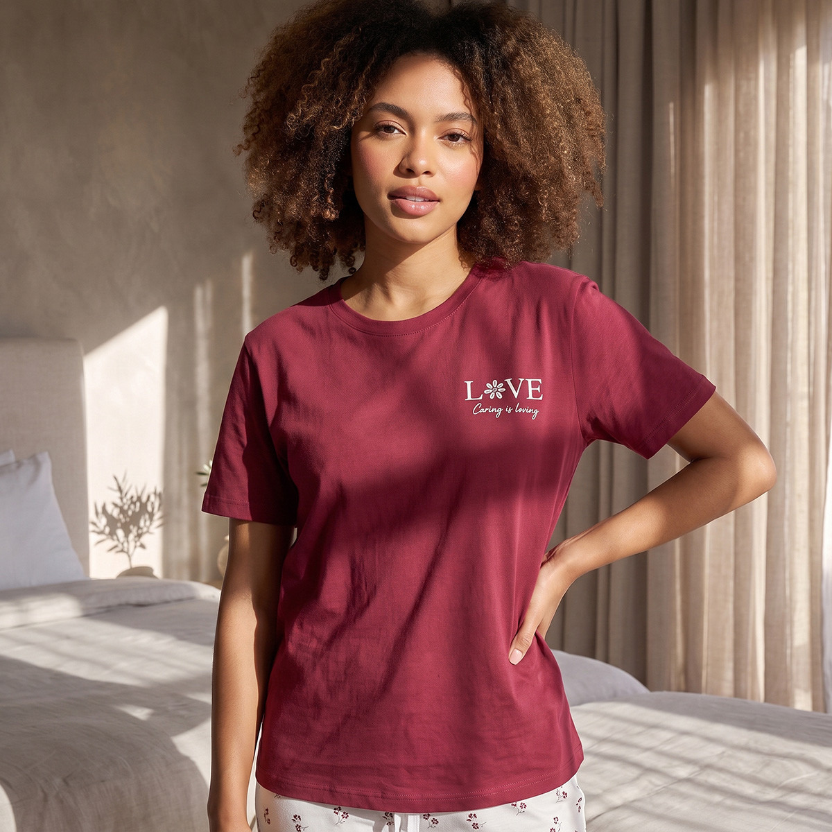 Splash Fav Pyjama Set Floral Print T-shirt & Trousers-women-clothing-nightwear-pyjamas-longsets-image-5