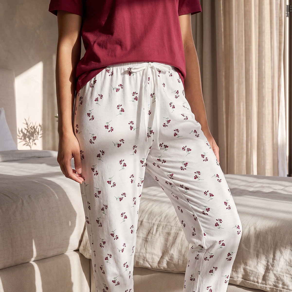 Splash Fav Pyjama Set Floral Print T-shirt & Trousers-women-clothing-nightwear-pyjamas-longsets-image-6
