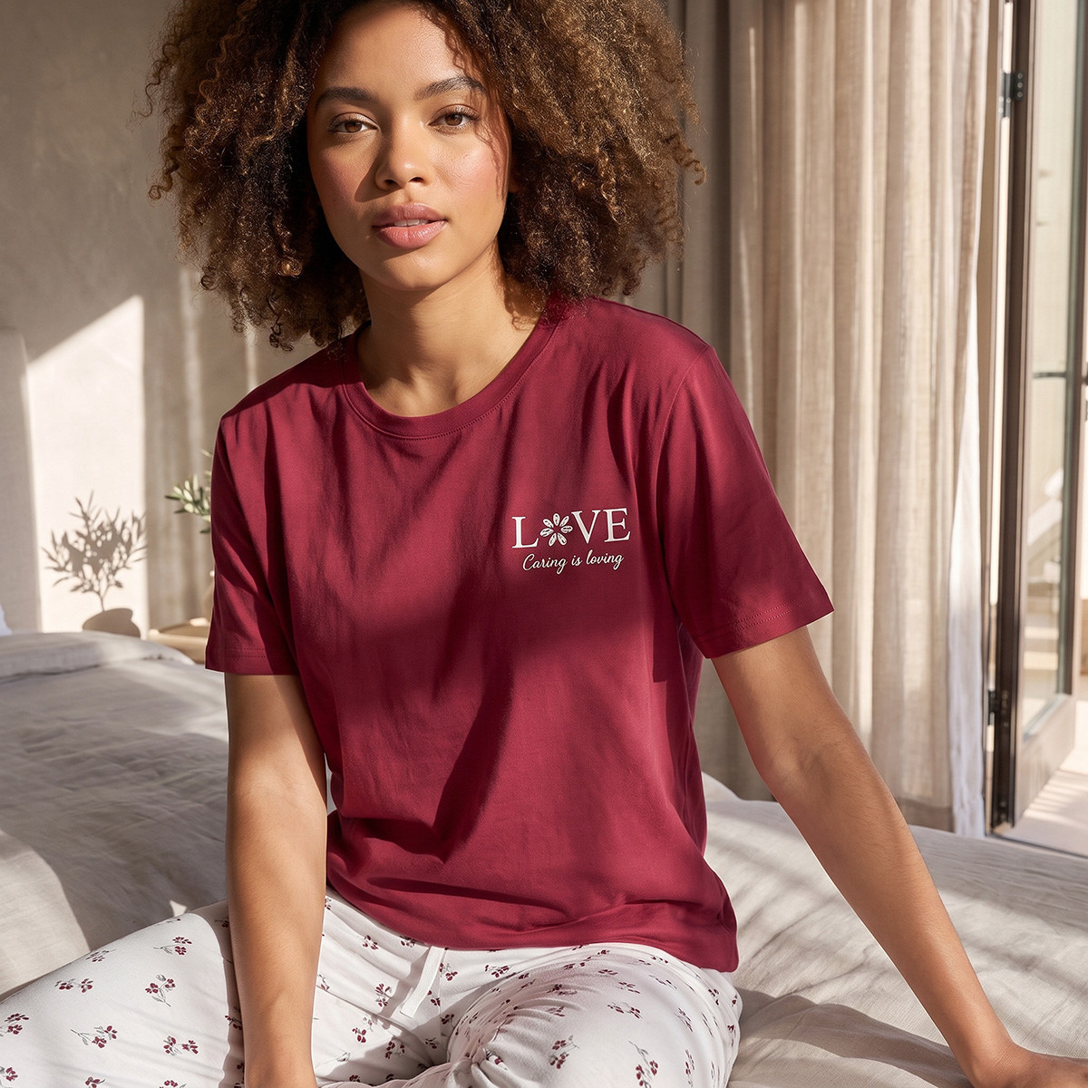 Splash Fav Pyjama Set Floral Print T-shirt & Trousers-women-clothing-nightwear-pyjamas-longsets-image-7