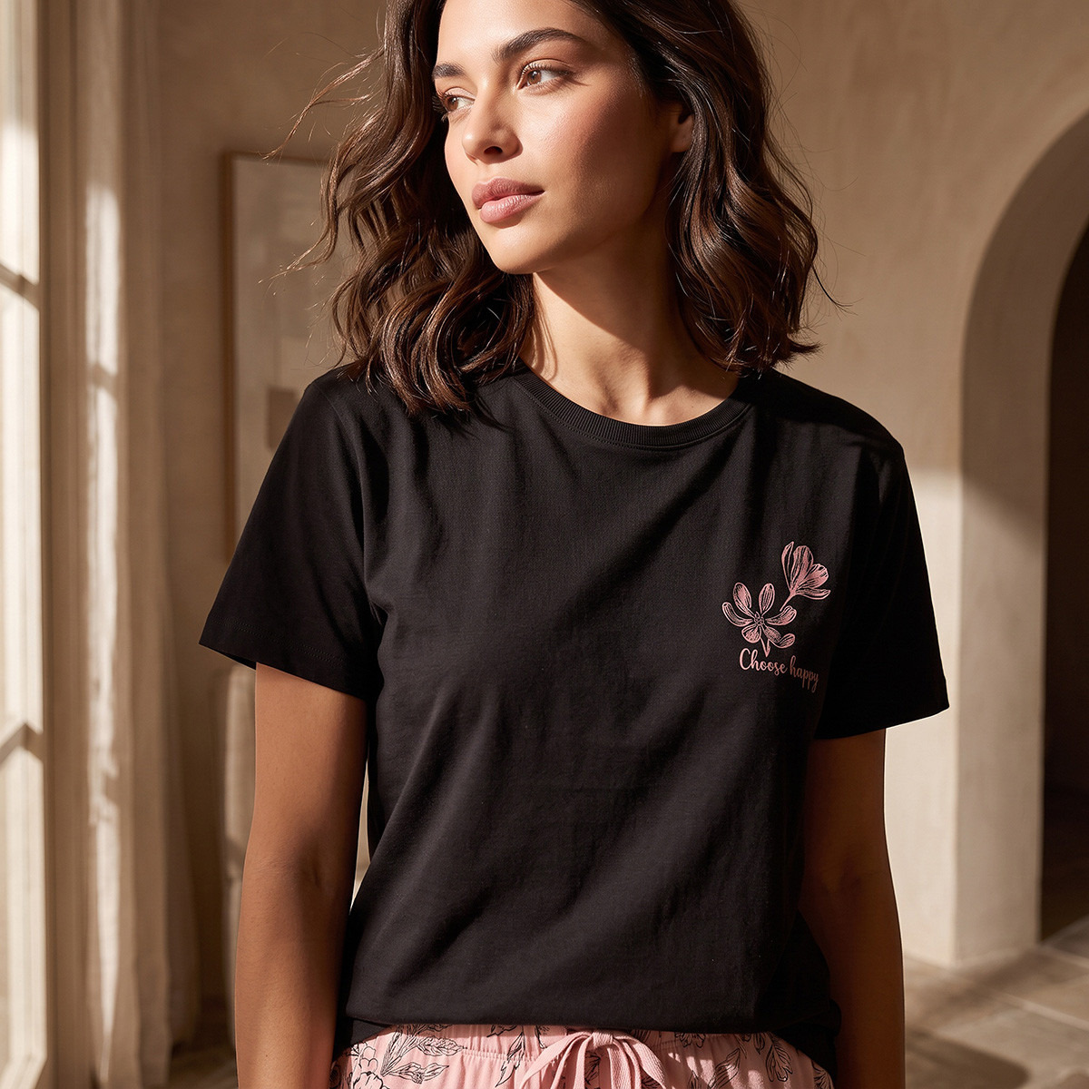 Splash Fav Pyjama Set Floral Print T-shirt & Trousers-women-clothing-nightwear-pyjamas-longsets-image-6