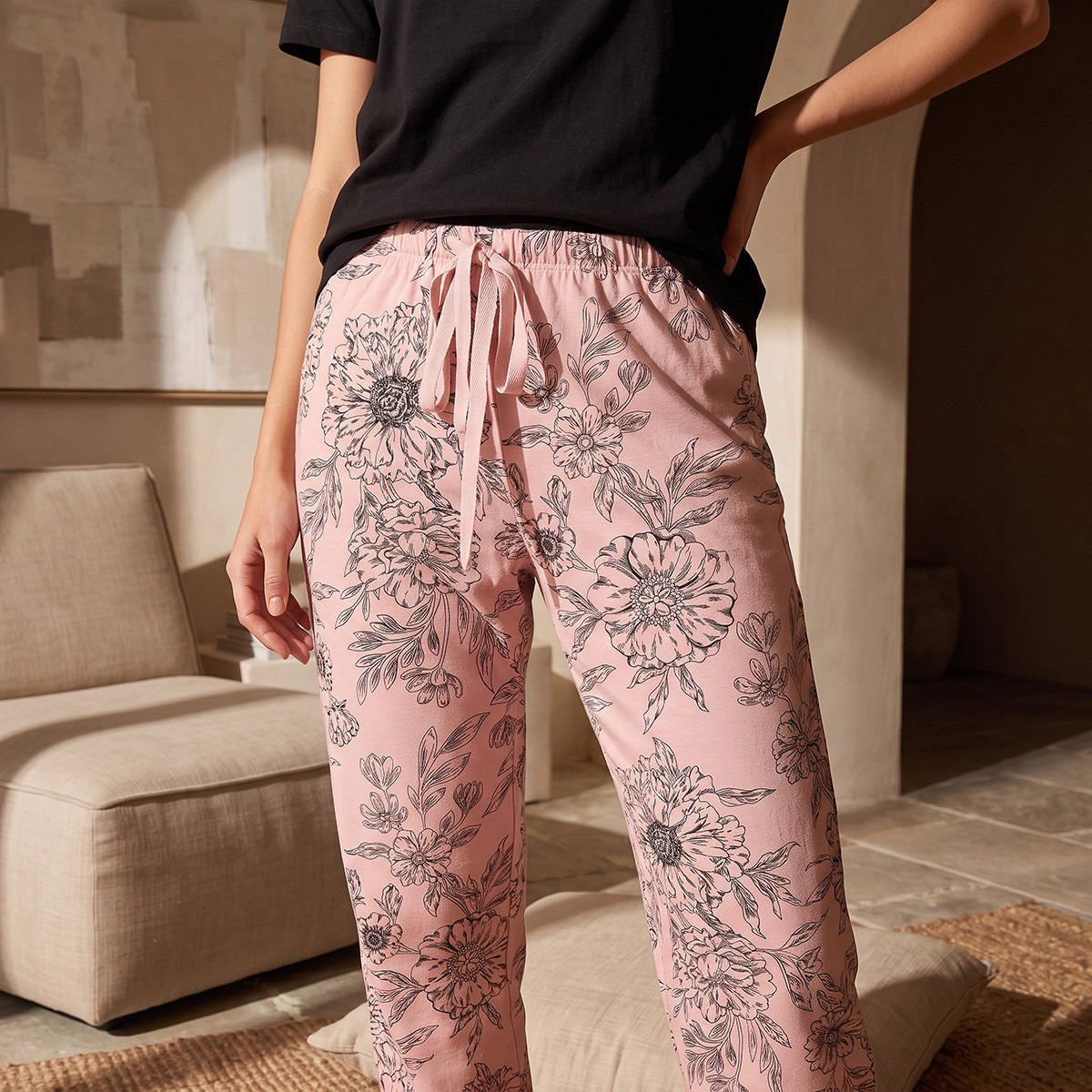 Splash Fav Pyjama Set Floral Print T-shirt & Trousers-women-clothing-nightwear-pyjamas-longsets-image-7