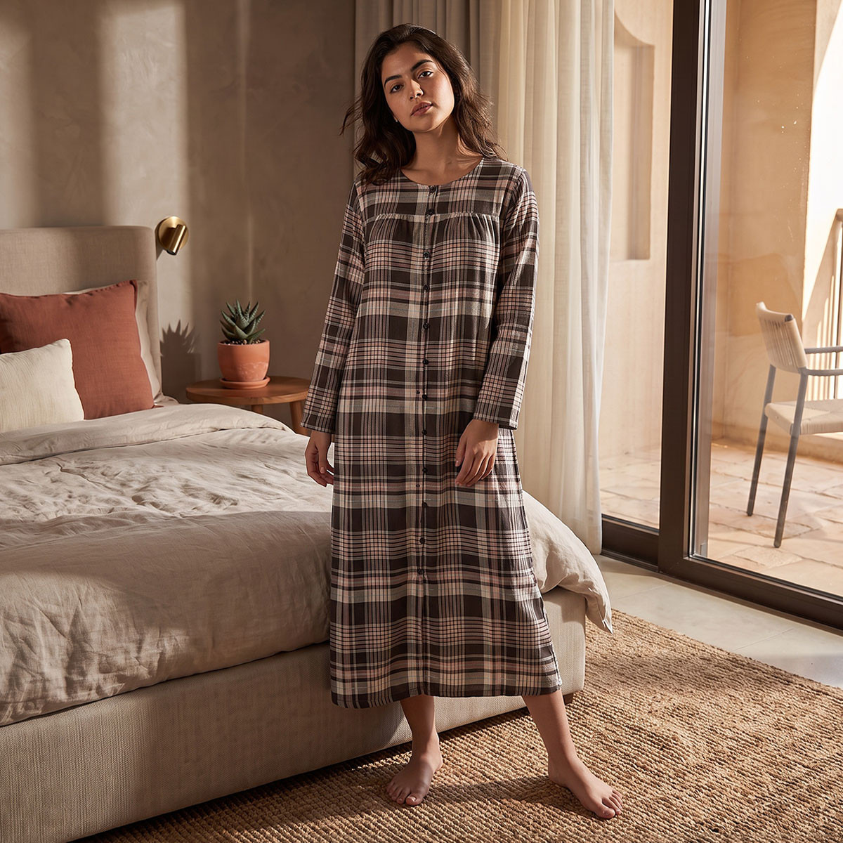 فستان نوم كاروهات فيسكوز من سبلاش فاف-women-clothing-nightwear-nighties-image-2