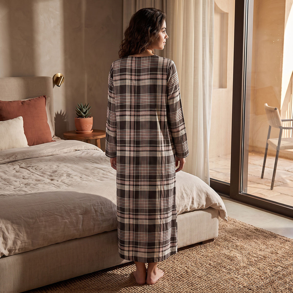 فستان نوم كاروهات فيسكوز من سبلاش فاف-women-clothing-nightwear-nighties-image-3