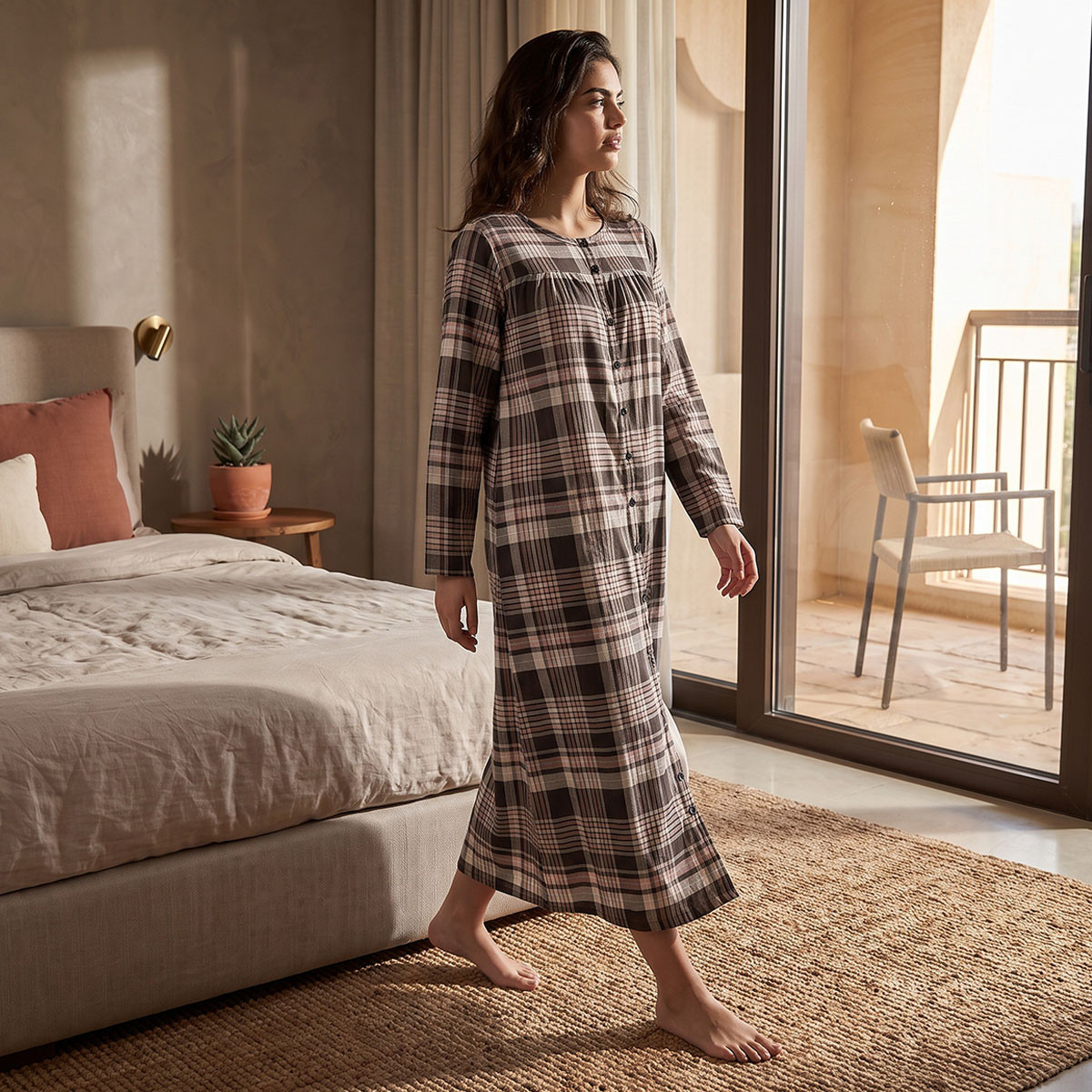 فستان نوم كاروهات فيسكوز من سبلاش فاف-women-clothing-nightwear-nighties-image-4