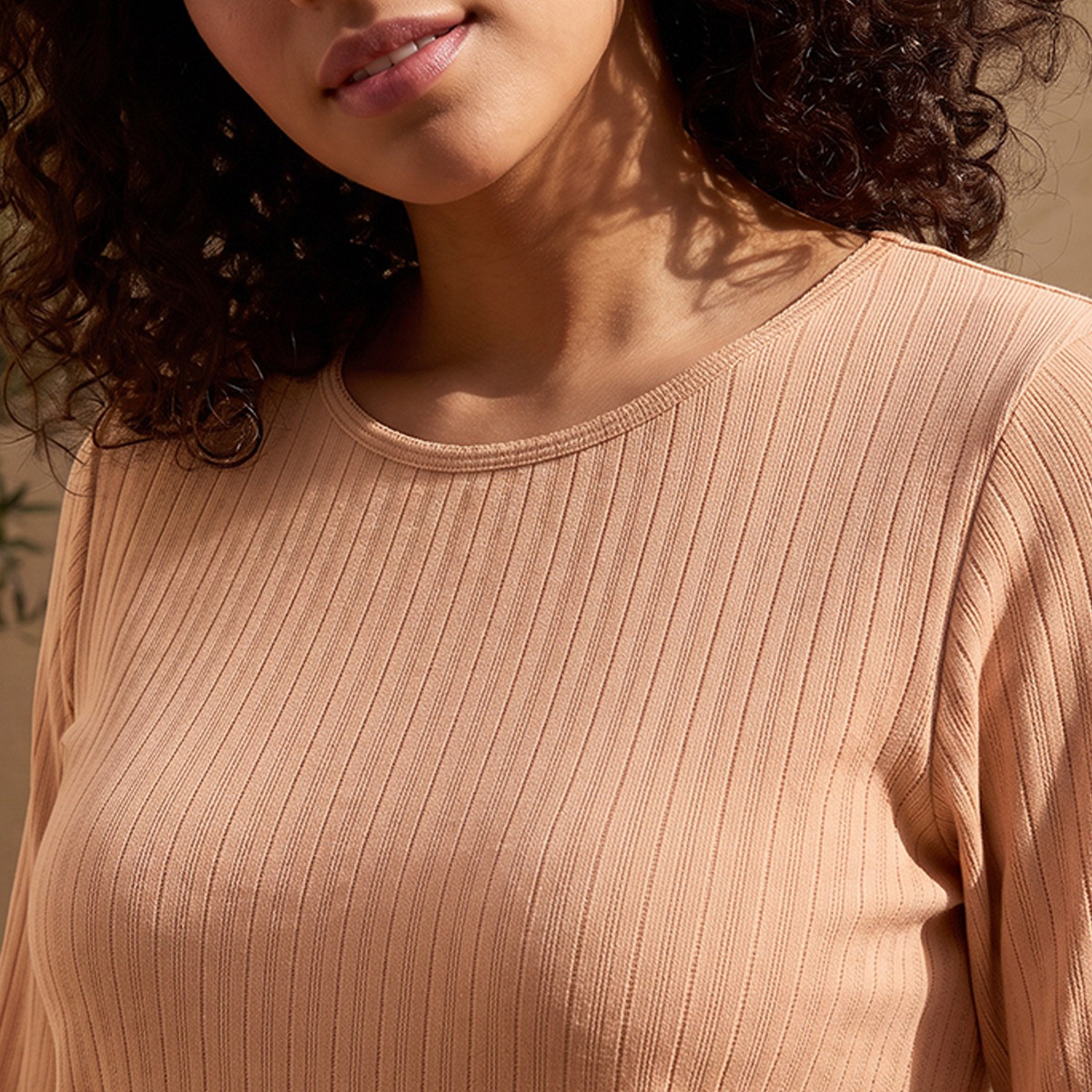 بلوزة حرارية بوانتيل مضلعة من فاف من سبلاش-women-clothing-lingerie-thermals-image-5