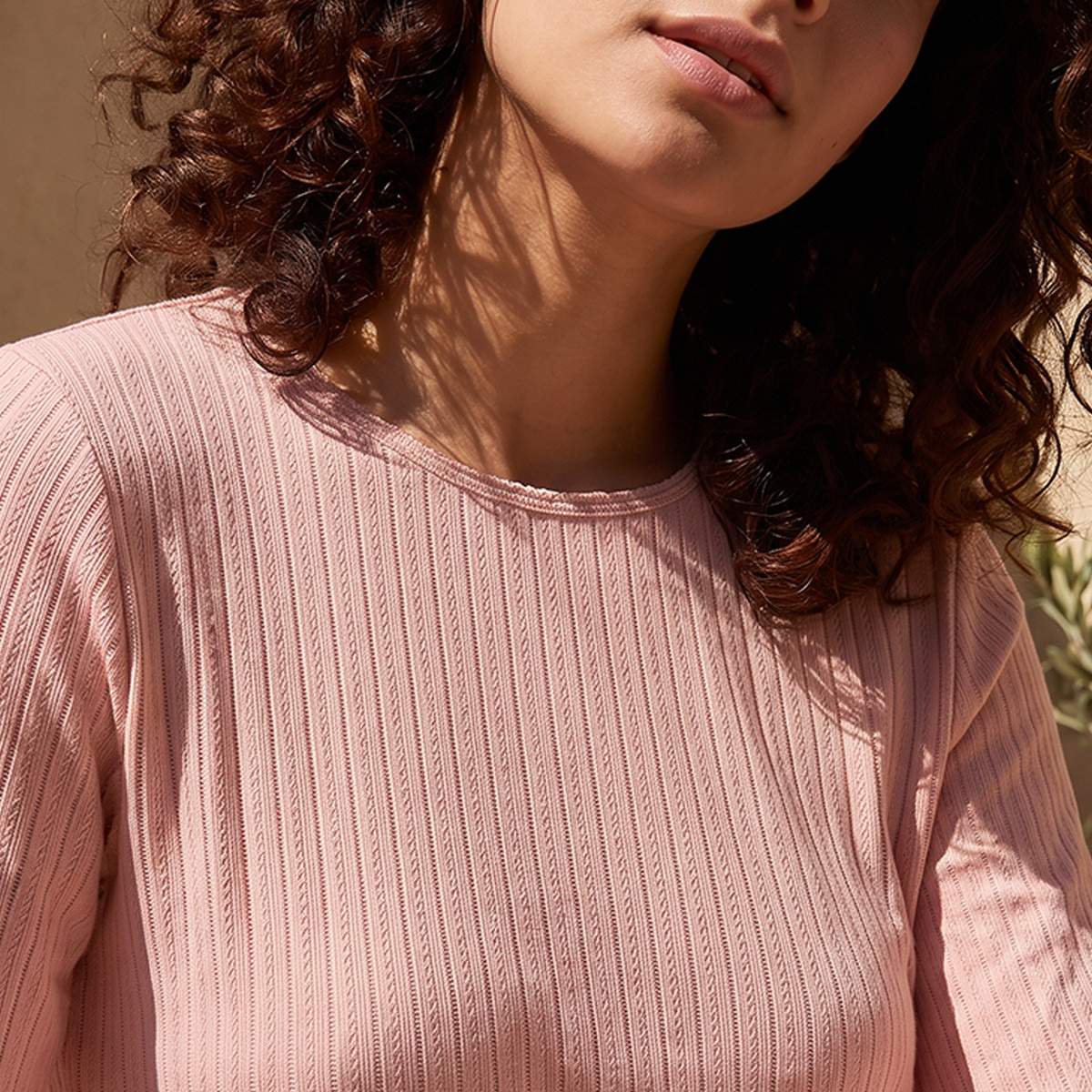 بلوزة حرارية بوانتيل مضلعة من فاف من سبلاش-women-clothing-lingerie-thermals-image-5