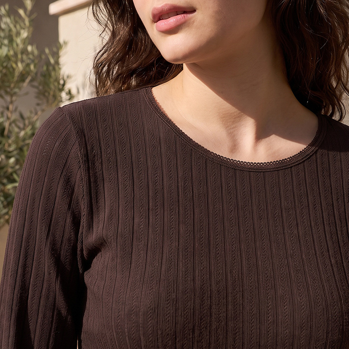 بلوزة حرارية بوانتيل مضلعة من فاف من سبلاش-women-clothing-lingerie-thermals-image-5