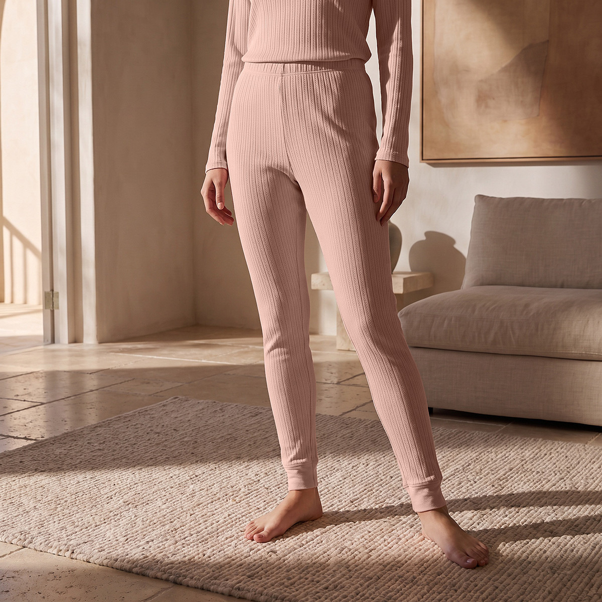 بيجاما حرارية مضلعة من سبلاش-women-clothing-nightwear-pyjamas-bottoms-image-2