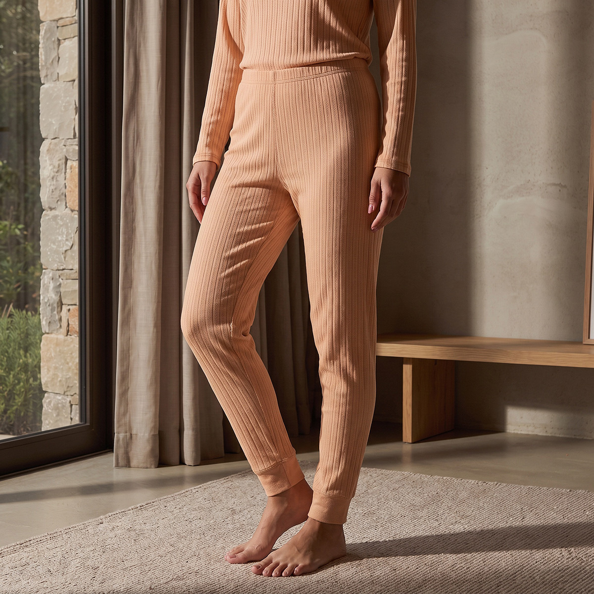 بيجاما حرارية مضلعة من سبلاش-women-clothing-nightwear-pyjamas-bottoms-image-2