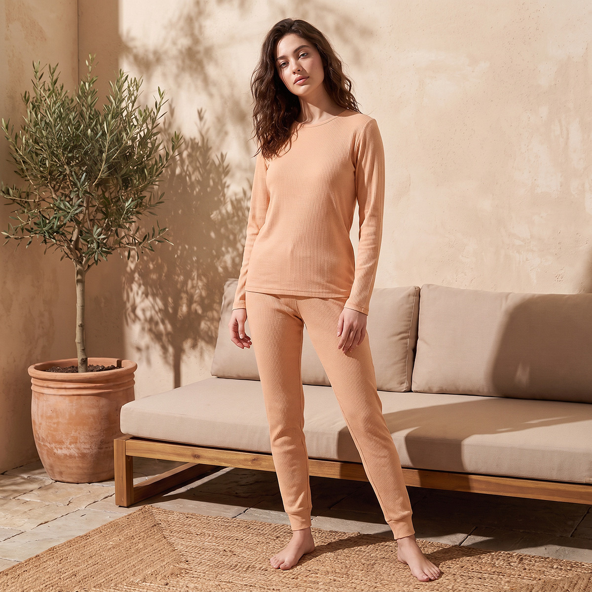 بلوزة حرارية بتصميم مضلع من فاف من سبلاش-women-clothing-lingerie-thermals-image-3
