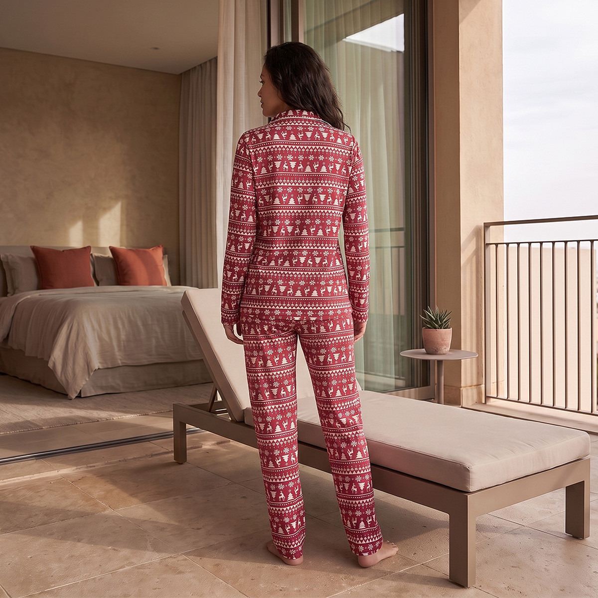 Splash Fav Cotton Printed Button-Down Shirt and Pyjama Set-women-clothing-nightwear-pyjamas-longsets-image-3