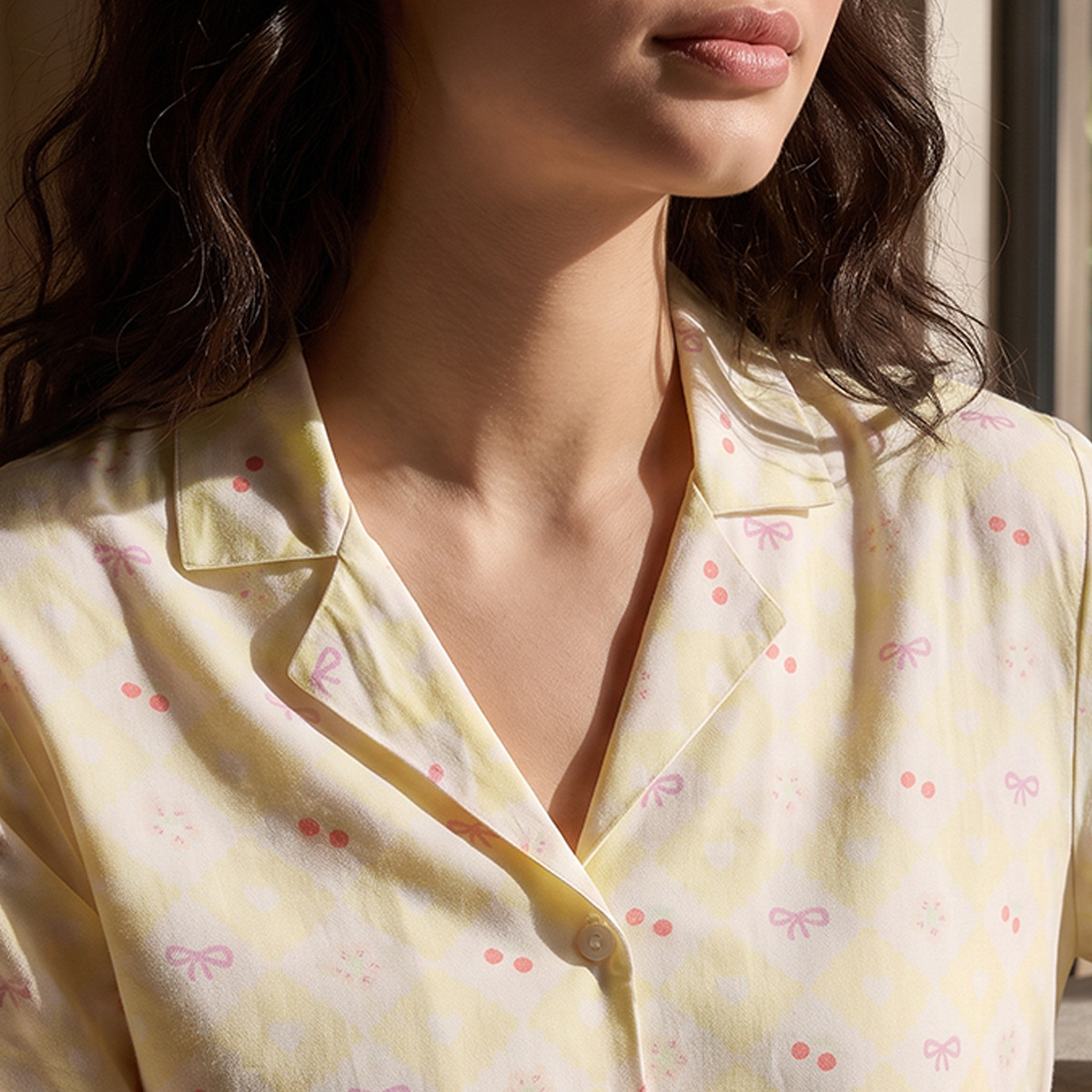 Splash Fav Printed Button-Down Shirt and Pyjama Set-women-clothing-nightwear-pyjamas-longsets-image-6