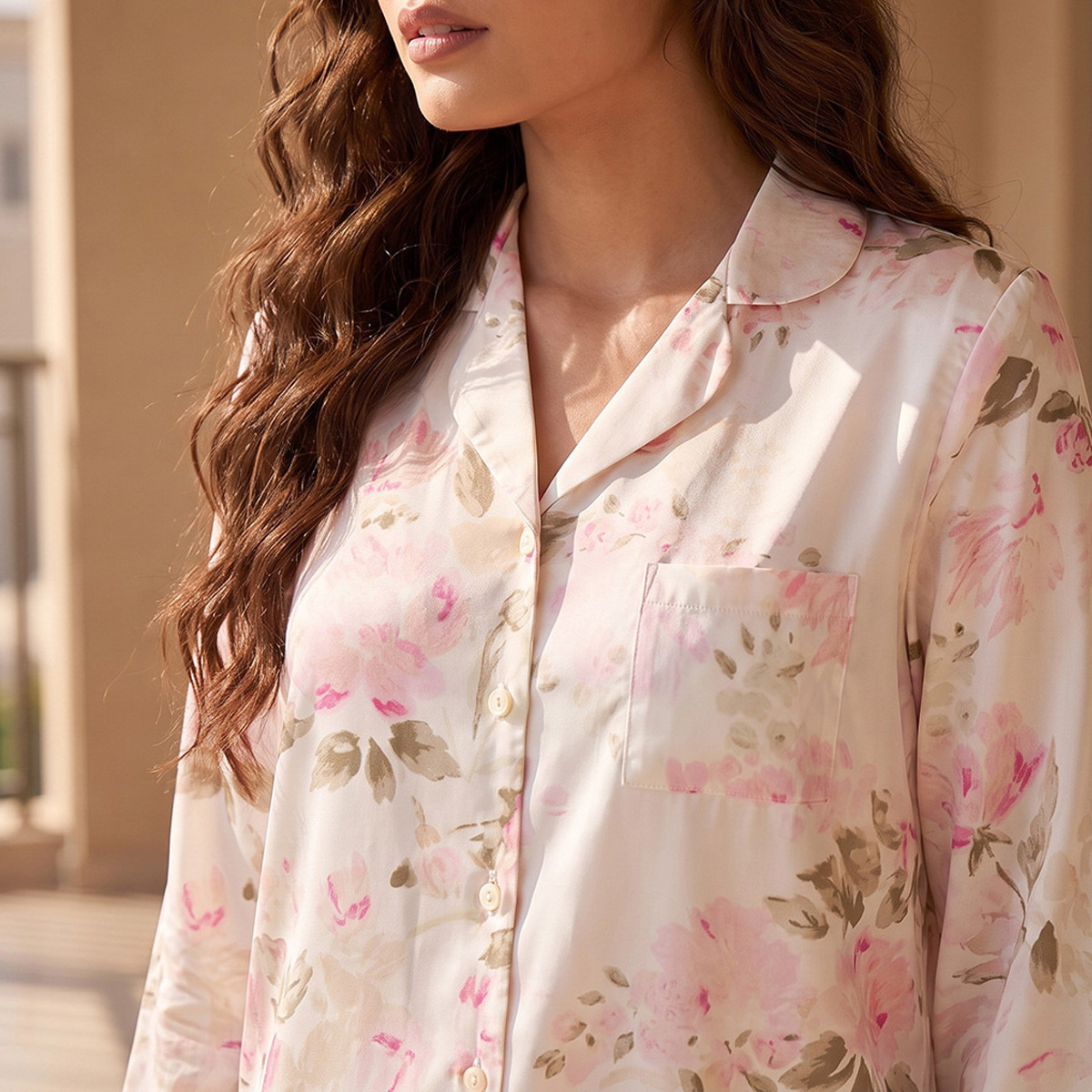 طقم قميص وبنطلون بيجاما بطبعات زهرية من سبلاش فاف-women-clothing-nightwear-pyjamas-longsets-image-5