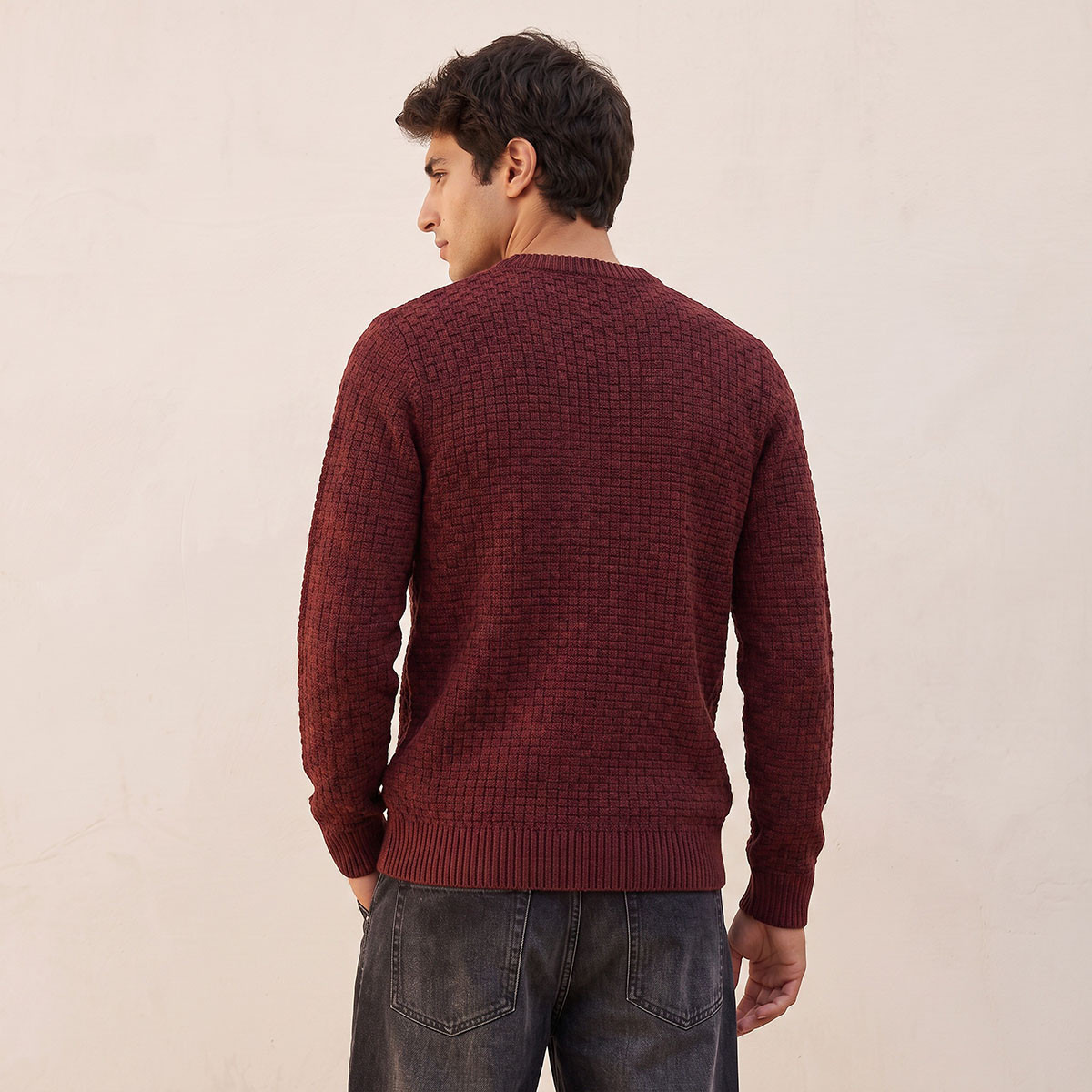 كنزة بارزة الملمس بياقة ضيقة من سبلاش فاف-men-clothing-sweatersandpullovers-image-3