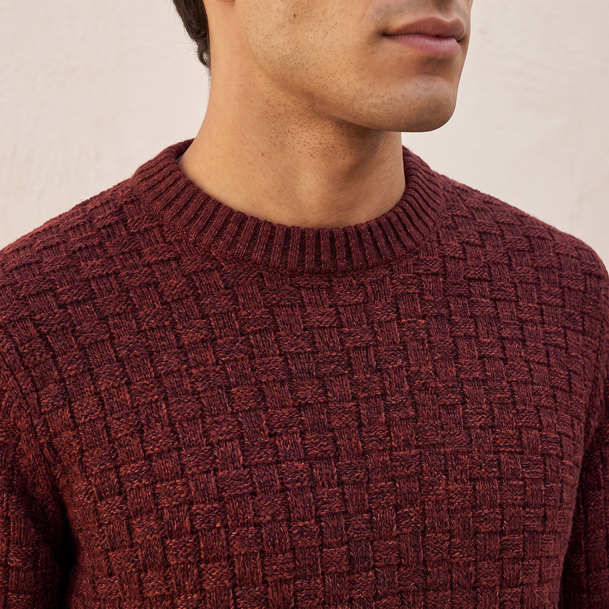 كنزة بارزة الملمس بياقة ضيقة من سبلاش فاف-men-clothing-sweatersandpullovers-image-4