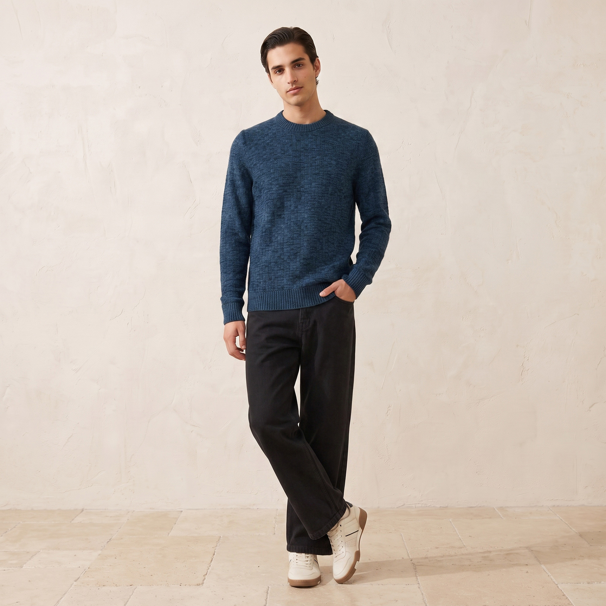 كنزة بارزة الملمس بياقة ضيقة من سبلاش فاف-men-clothing-sweatersandpullovers-image-2