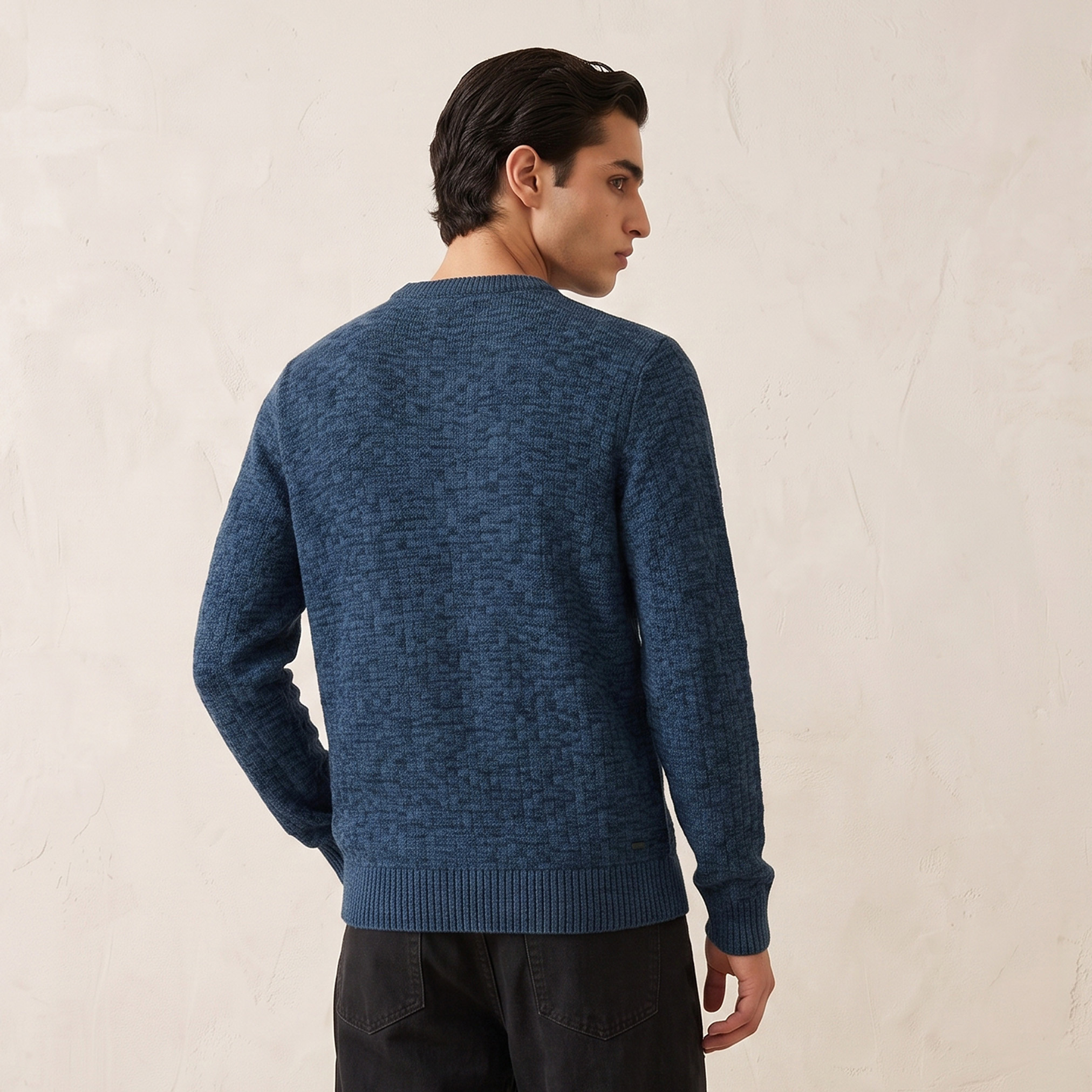 كنزة بارزة الملمس بياقة ضيقة من سبلاش فاف-men-clothing-sweatersandpullovers-image-3