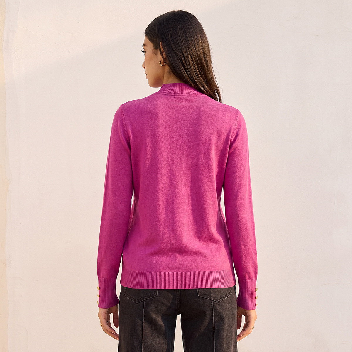 Splash Fav High Neck Textured Sweater-women-winterwear-cardigansandjumpers-jumpers-image-3