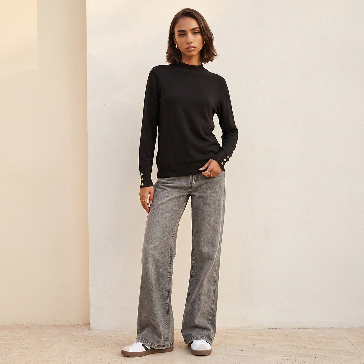Splash Fav High Neck Textured Sweater-women-winterwear-cardigansandjumpers-jumpers-image-2