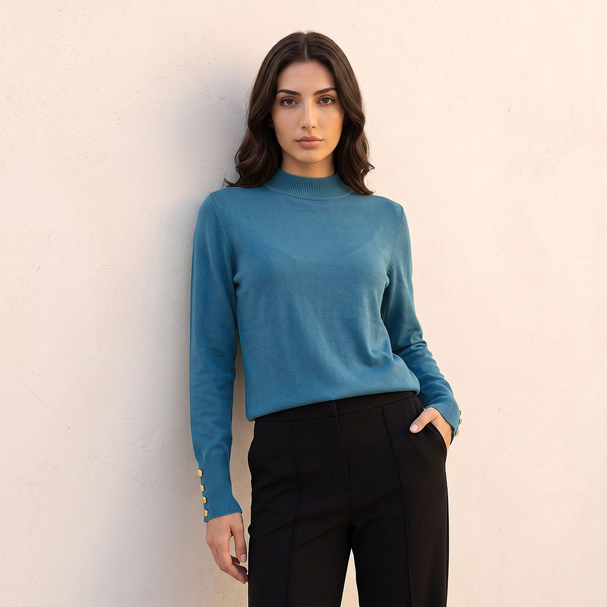 Splash Fav High Neck Textured Sweater-women-winterwear-cardigansandjumpers-jumpers-image-7