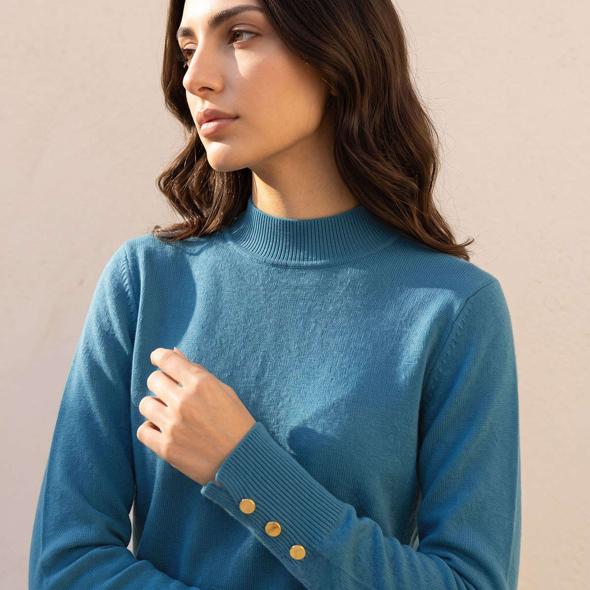 Splash Fav High Neck Textured Sweater-women-winterwear-cardigansandjumpers-jumpers-image-4