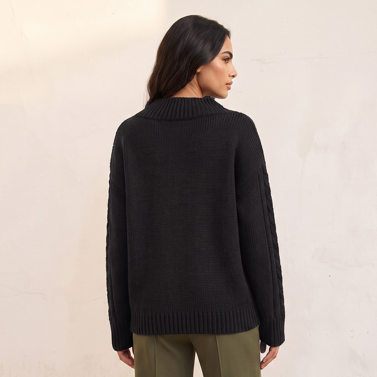 Splash Fav V-neck Cable Knit Sweater-women-winterwear-cardigansandjumpers-jumpers-image-3