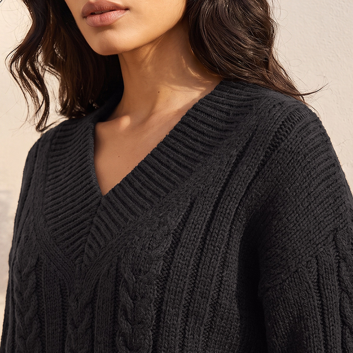 Splash Fav V-neck Cable Knit Sweater-women-winterwear-cardigansandjumpers-jumpers-image-6