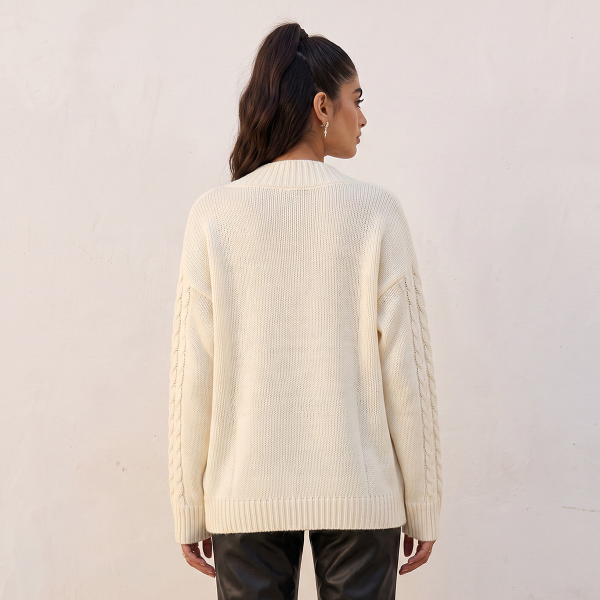Splash Fav V-neck Cable Knit Sweater-women-winterwear-cardigansandjumpers-jumpers-image-3