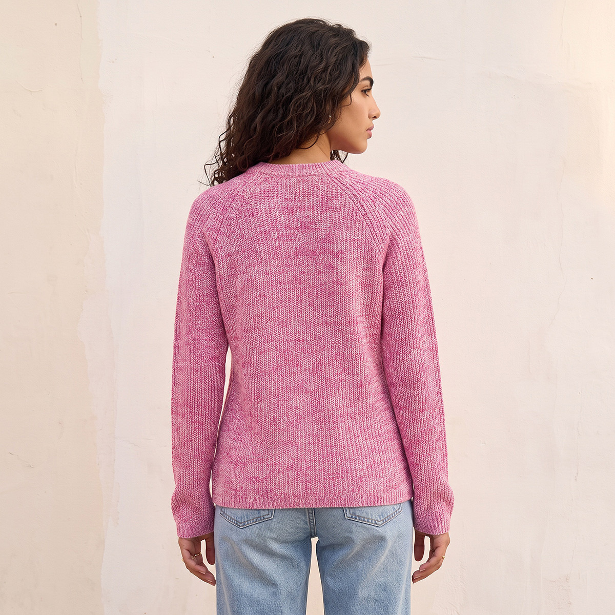 Splash Fav Crew Neck Textured Sweater-women-winterwear-cardigansandjumpers-jumpers-image-3