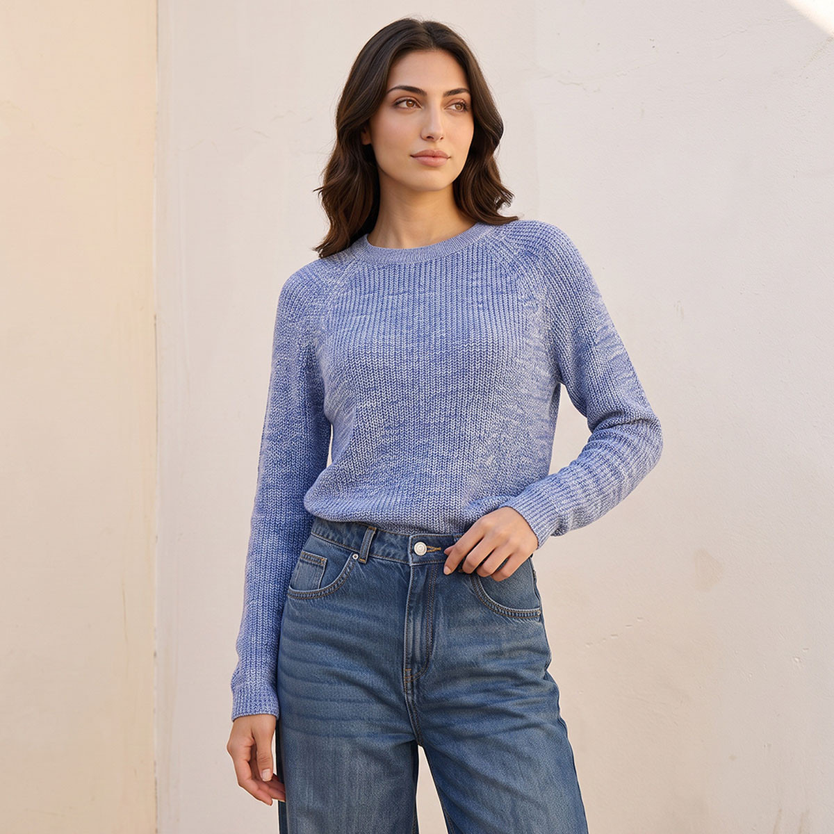 Splash Fav Crew Neck Textured Sweater-women-winterwear-cardigansandjumpers-jumpers-image-1