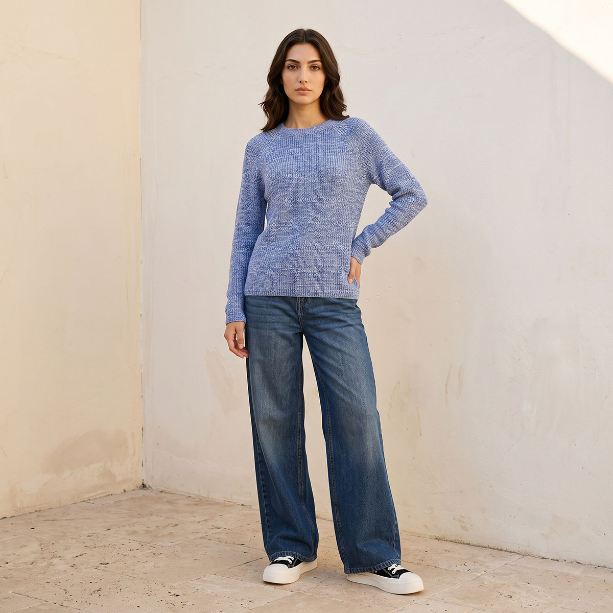 Splash Fav Crew Neck Textured Sweater-women-winterwear-cardigansandjumpers-jumpers-image-2