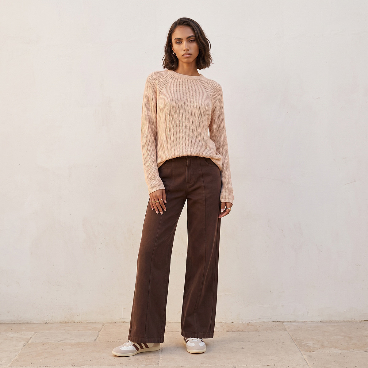 Splash Fav Crew Neck Textured Sweater-women-winterwear-cardigansandjumpers-jumpers-image-2