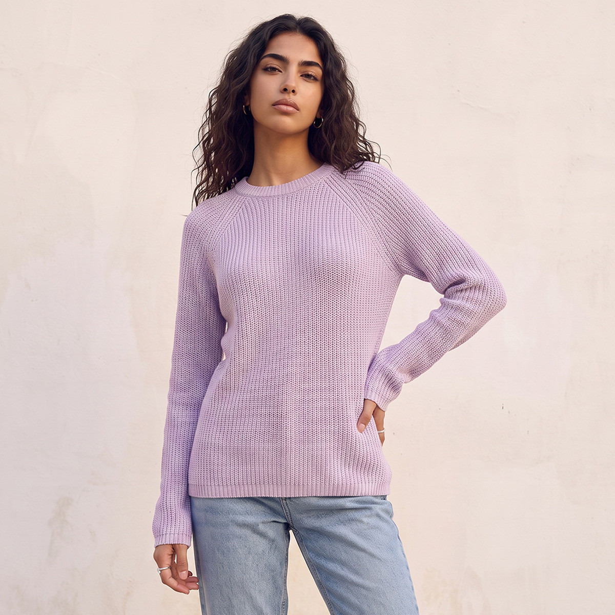 Splash Fav Crew Neck Textured Sweater-women-winterwear-cardigansandjumpers-jumpers-image-1