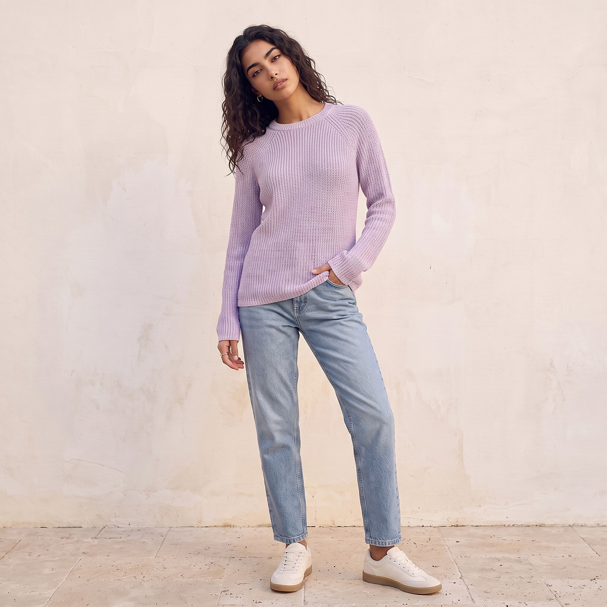 Splash Fav Crew Neck Textured Sweater-women-winterwear-cardigansandjumpers-jumpers-image-2