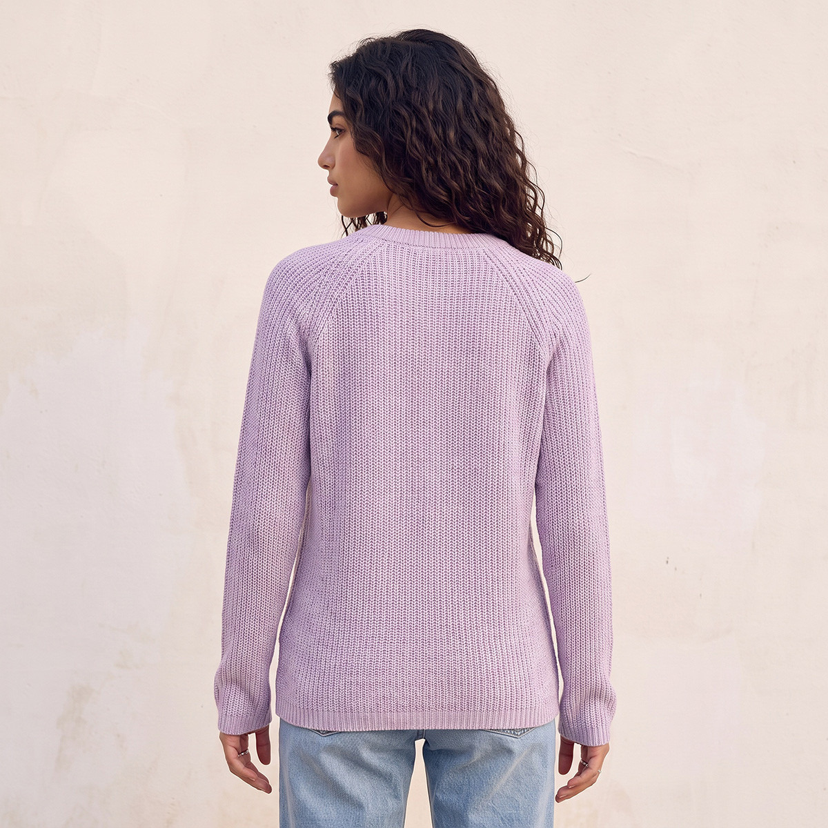 Splash Fav Crew Neck Textured Sweater-women-winterwear-cardigansandjumpers-jumpers-image-3