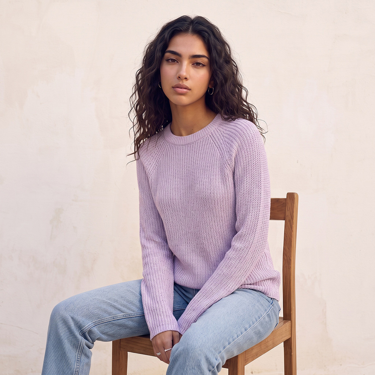 Splash Fav Crew Neck Textured Sweater-women-winterwear-cardigansandjumpers-jumpers-image-6