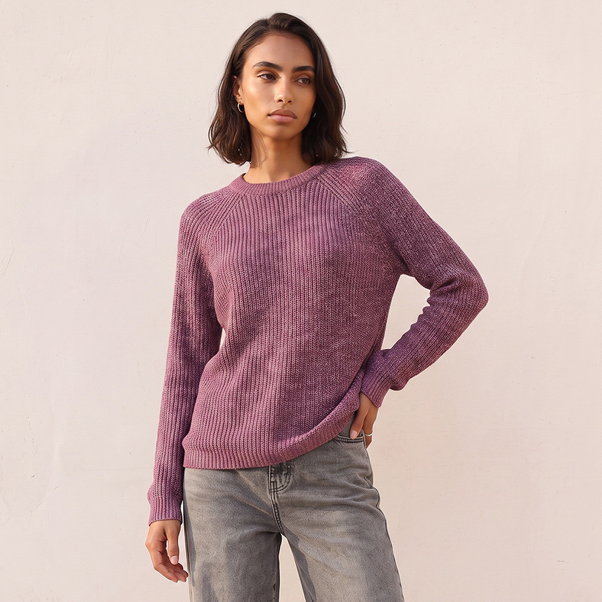 Splash Fav Crew Neck Textured Sweater-women-winterwear-cardigansandjumpers-jumpers-image-25