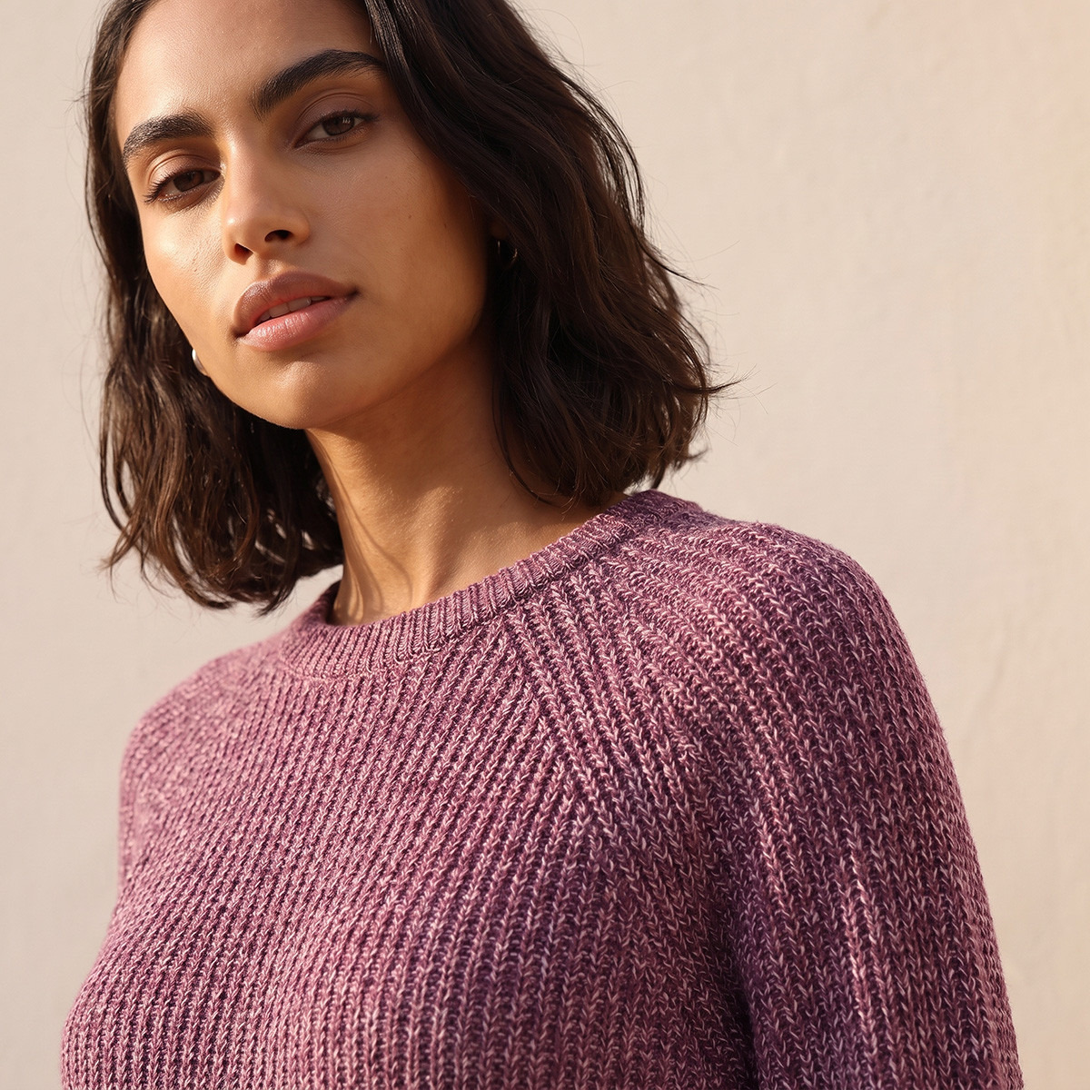 Splash Fav Crew Neck Textured Sweater-women-winterwear-cardigansandjumpers-jumpers-image-4