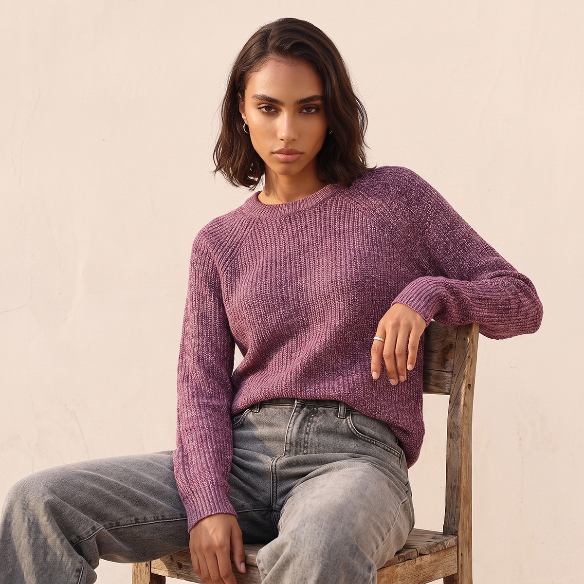 Splash Fav Crew Neck Textured Sweater-women-winterwear-cardigansandjumpers-jumpers-image-29