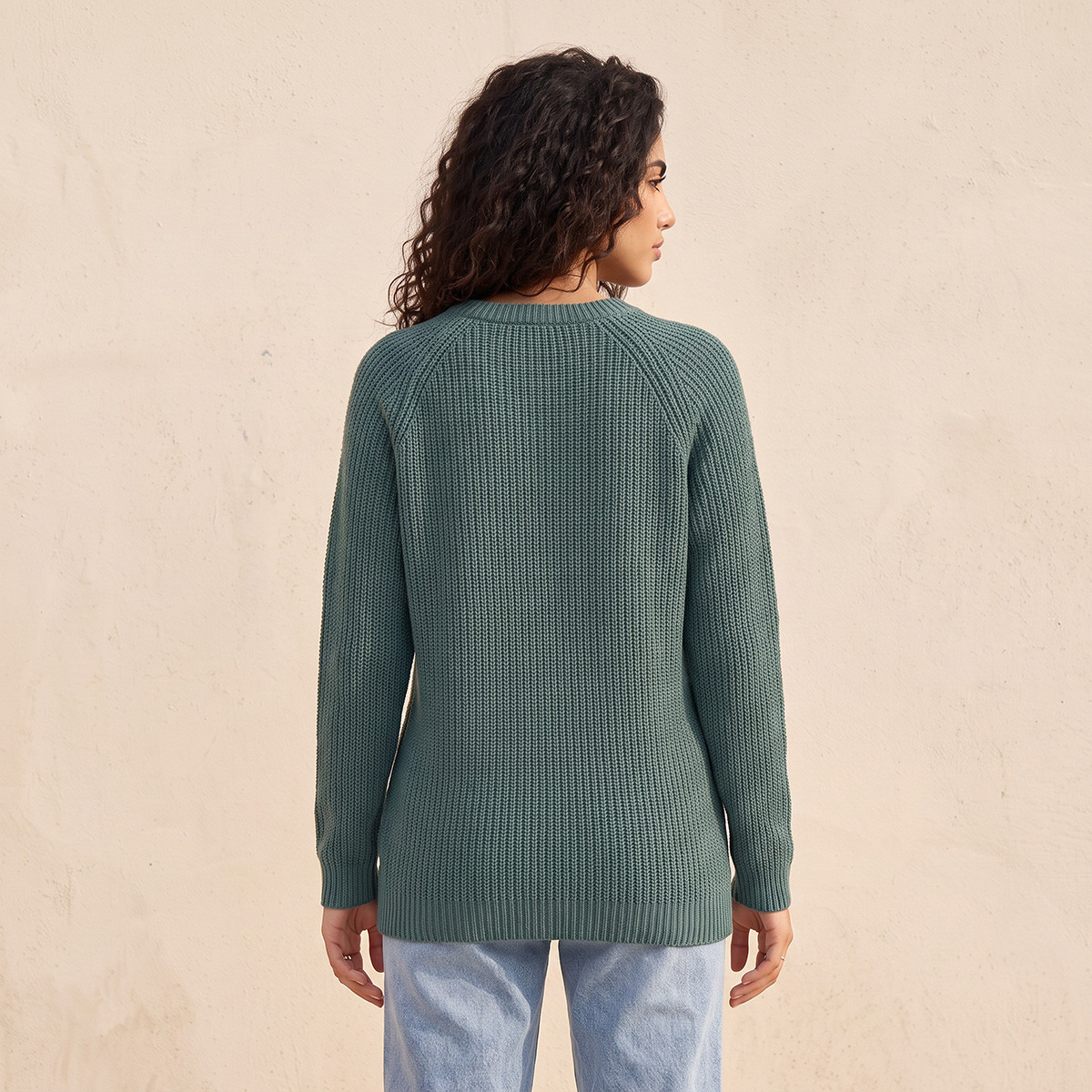 Splash Fav Crew Neck Textured Sweater-women-winterwear-cardigansandjumpers-jumpers-image-3