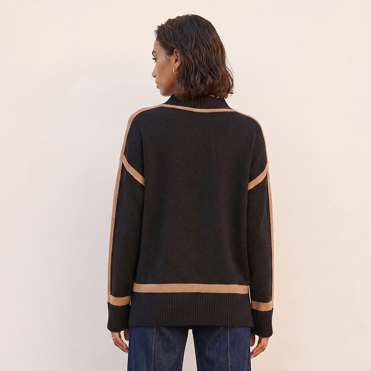 Splash Fav Crew Neck Textured Sweater-women-winterwear-cardigansandjumpers-jumpers-image-3