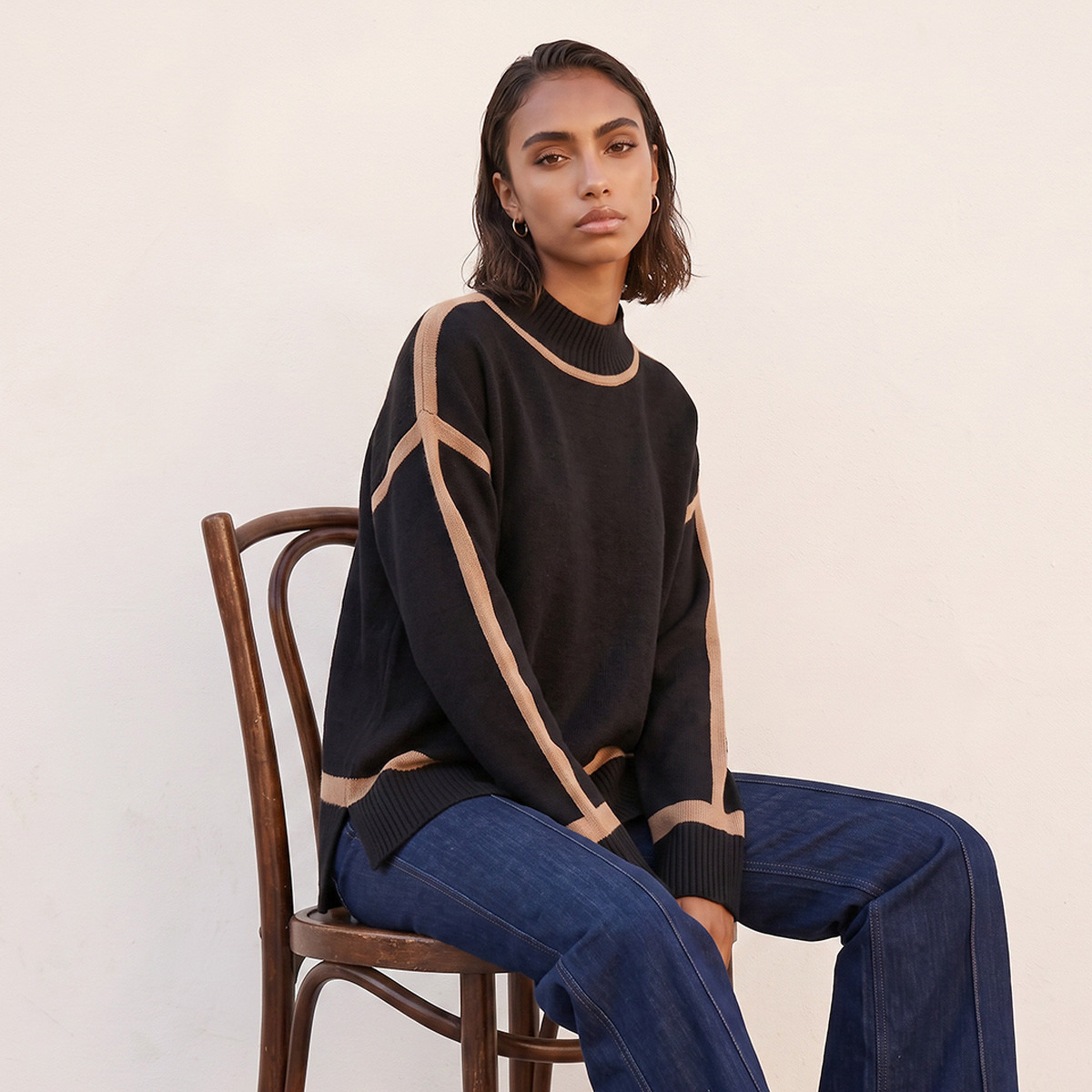 Splash Fav Crew Neck Textured Sweater-women-winterwear-cardigansandjumpers-jumpers-image-4